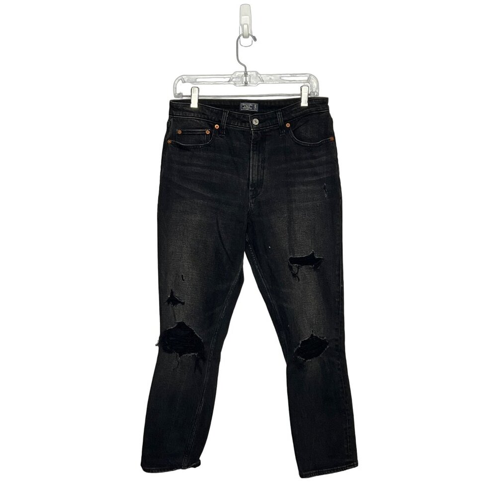Abercrombie and fitch simone high rise slim black distressed size‎ 10R